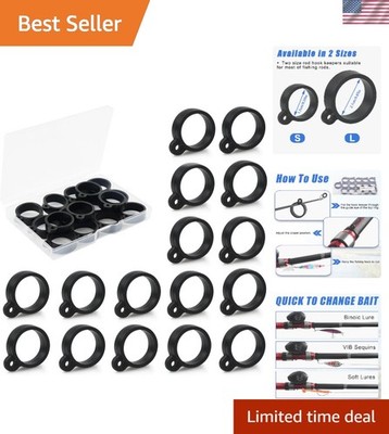 Versatile Fishing Hook Keeper Kit: 16 Rubber Rings, 2 Sizes for All Rods
