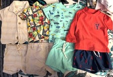 3-6 Boys Lot of 8, 1 Swim shorts, 1 swim shirt, 3 shorts, 3 tops Baby 2a