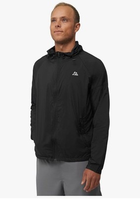 DANISH ENDURANCE Herren Windbreaker Jacke Running leicht mit Kapuze schwarz L