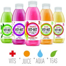 VIT HIT Drink 6 / 12 x 500ml Energy Boost Detox Immunitea Lean & Green Perform