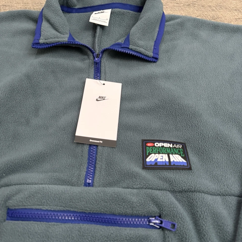 NWT Nike Club 1/2 Zip Fleece Oversize Pullover Open Air Performance Green Mens S - Image 4 of 4