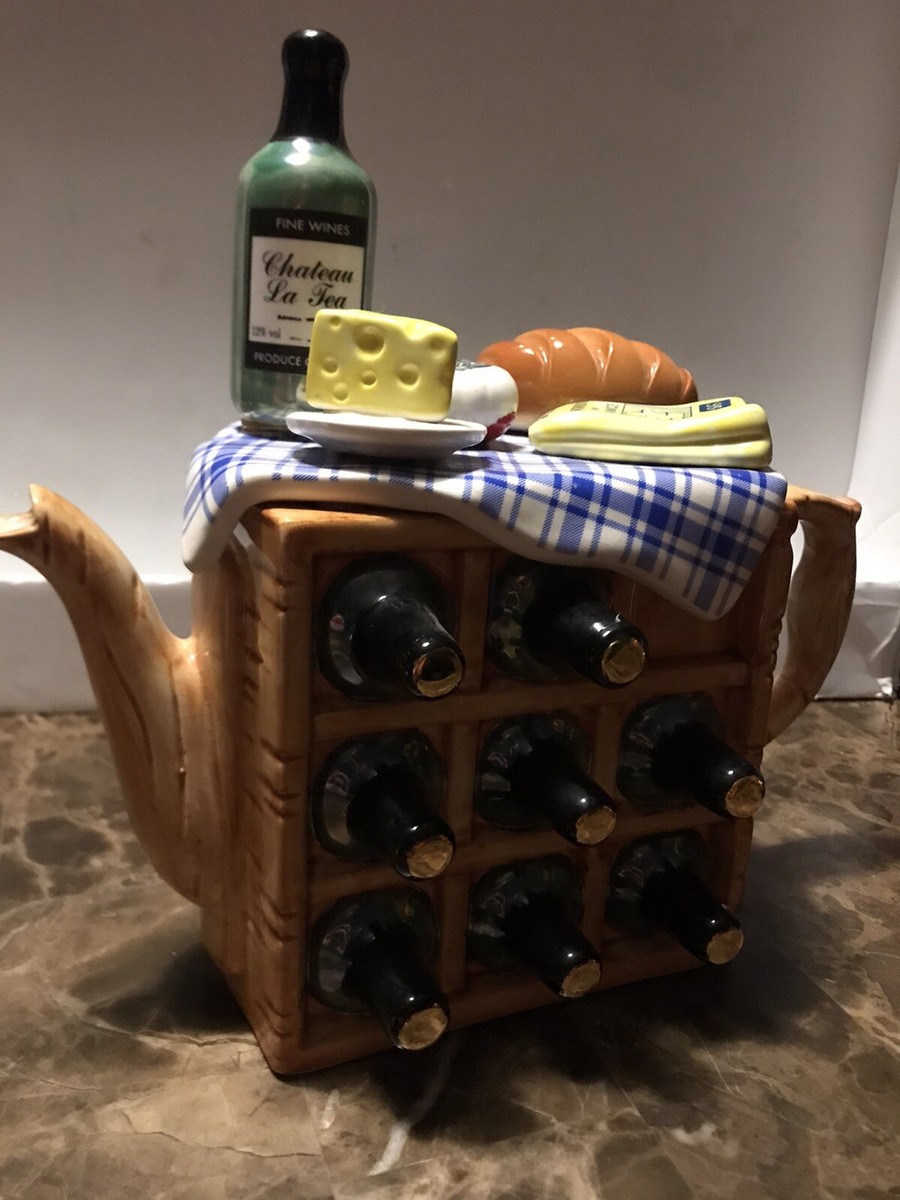 SWINESIDE CERAMICS イギリス製 英国 ティーポッタリー 時計 Vintage 1992 SWINESIDE Ceramics England FRANCE CELLAR TEAPOT