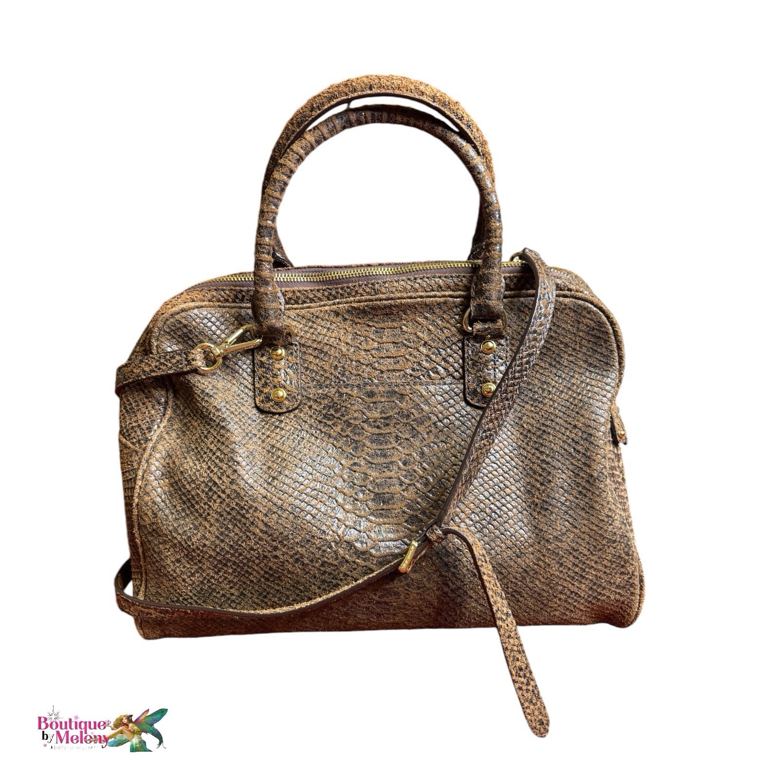 Michael Kors Mocha Python Handbag Crossbody Leath… - image 2