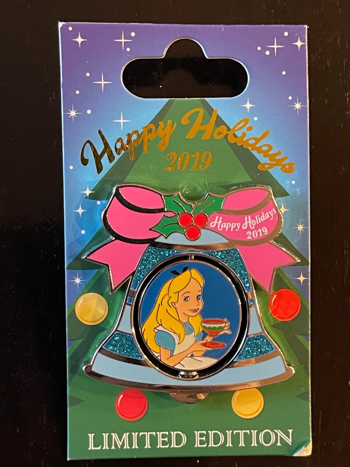 Disney Pin Happy Holidays 2019 Grand Floridian Alice in Wonderland Resort LE