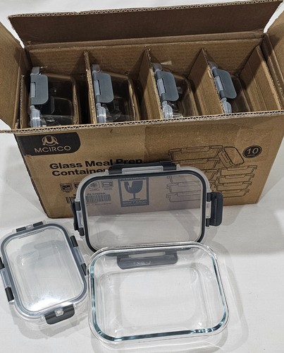 M MCIRCO Glas Meal Prep Behälter mit Deckel 10er Pack Glas Lebensmittel Aufbewahrung - Bild 3 von 6