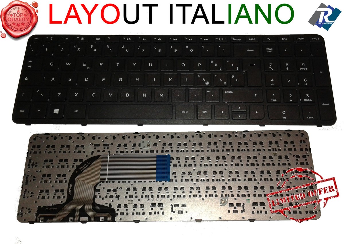 Tastiera Per Notebook HP Pavilion 15-e070sl | Layout Italiano Con Frame Nero | Ricambio R65