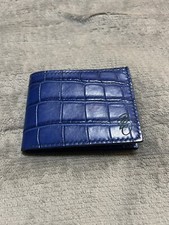 Mens Burnt Leather Alligator Skin Wallet GORGEOUS MATERIAL 9.5/10 EUC