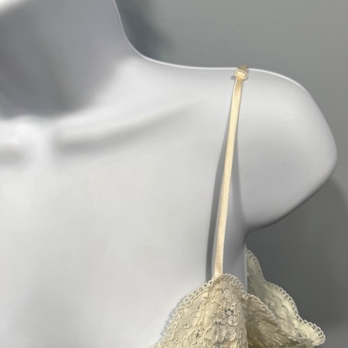 VTG 1998 Y2K Victorias Secret Babydoll Cami Camisole Top Lace Satin Cream Size M - Picture 9 of 16