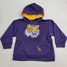 Knights Apparel LSU TIGERS Purple Embroidered Hoodie Pullover Boys Youth S 6/7