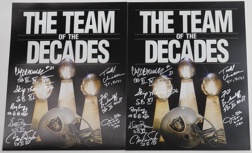 Fred Biletnikoff Jim Otto Willie Brown Ray Guy + Foto firmada de los Raiders 16x20 automática Foto 3 de 4