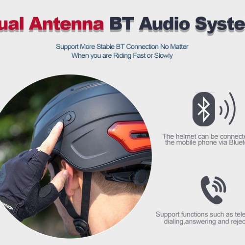 Smart riding helmet with camera, Bluetooth, turning tail light - Picture 3 of 9