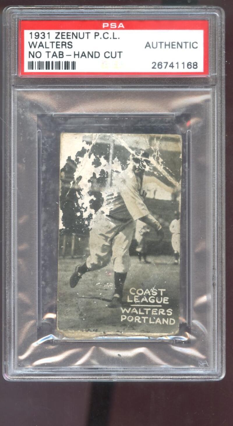 1931 Zeenut Walters PSA A Graded Baseball Card Pacific Coast League PCL