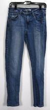 Levis Mid Rise Skinny Womens Medium Wash Distressed 5 Pocket Denim Blue Jeans 29