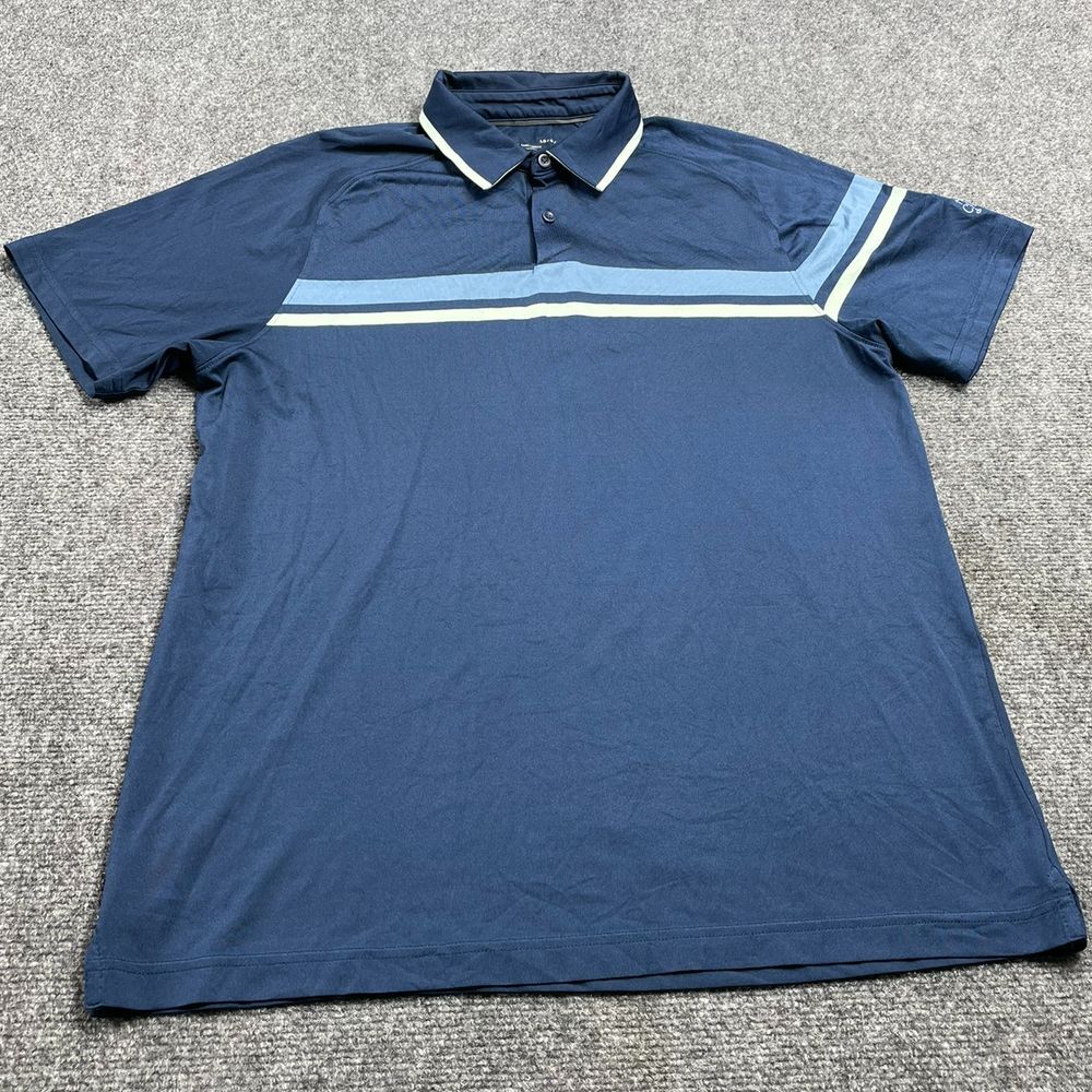 Under Armour Mens Blue Golf Polo Performance Short Sleeve Shirt Size Large