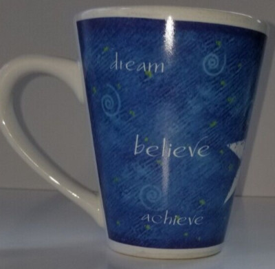Mary Kay Mug ''Dream Believe Achieve'' Blue White Star 14 oz Coffee Mug/Cup