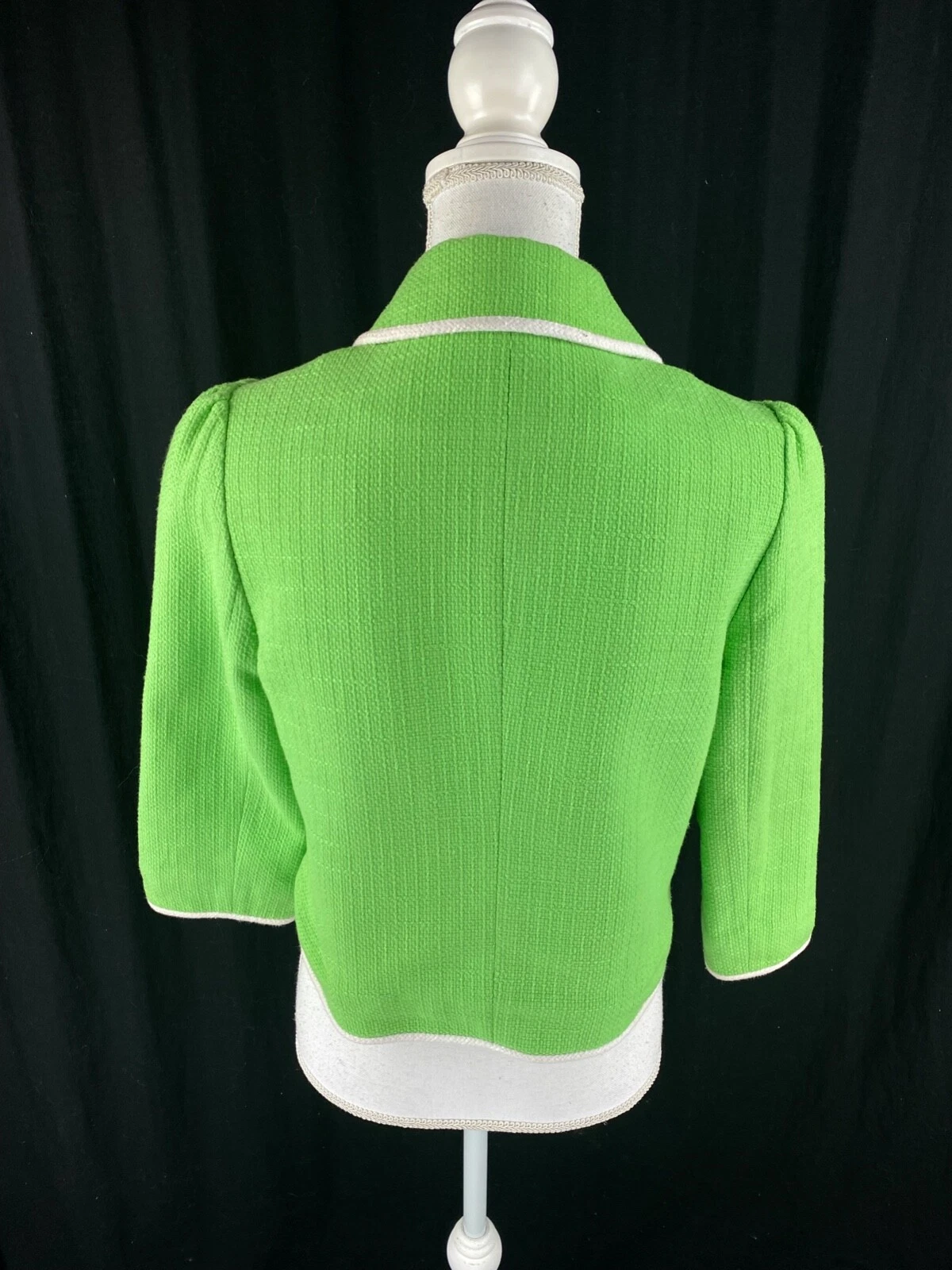 Giacca blazer Kate Spade Valerie cropped bottoni grandi chiave verde lime taglia 6