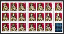 #3244a MADONNA AND CHILD #2222. SELF-ADHESIVE PANE.  F-VF NH. BCV $21.75