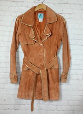 Marciano Suede Leather Jacket Vtg 90’s Orange Steampunk Pirate Women’s Size M