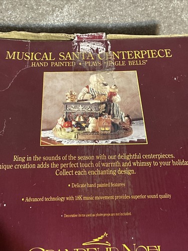 Grandeur Noel Musical Santa centerpiece plays Jingle Bells In Original Box - Picture 12 of 12