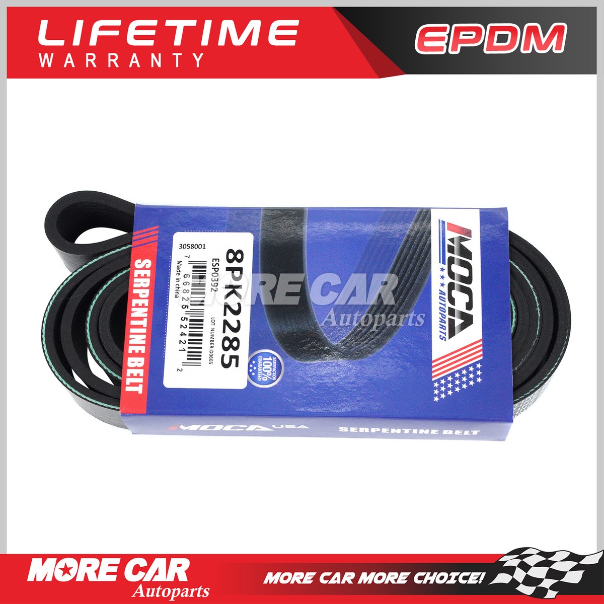 EPDM Serpentine Belt 8PK2285 for 89-91 1993 Ford Thunderbird