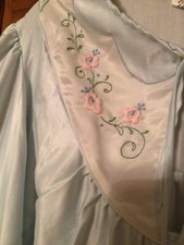 VTG BARBIZON Cuddlesoft L/S Nightgown Women's Medium Nylon Blue Embroidered