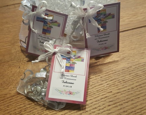Gift for Guests Angel Organza Bag Cross Communion Baptism Wedding Personalised - Picture 14 of 15