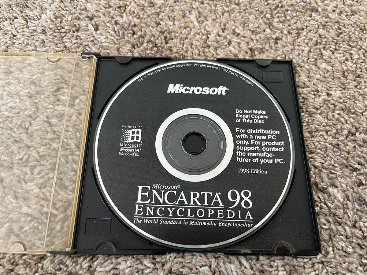 Microsoft Encarta 98 Encyclopedia PC CD-ROM Software for Windows 