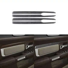 4Pcs Real Carbon Fiber Interior Door Panel Cover For Ram 1500 2500 3500 2013-15
