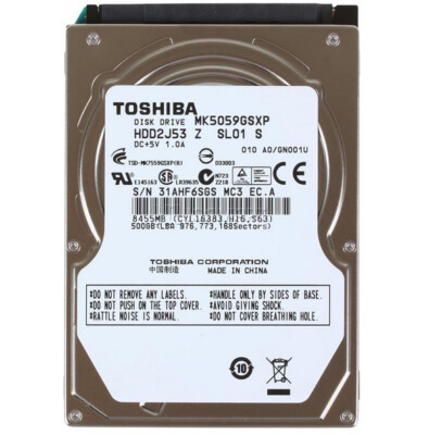 Toshiba 500GB MK5059GSXP 5400RPM SATA Laptop HDD