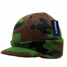Beanie Cap Hat Woodland Jungle GI Camo Camouflage Radar Military Hunting Visor