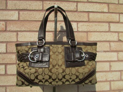COACH ハンドバッグ ベージュ/ネイビー COACH ベージュ ハンドバッグ - メルカリ