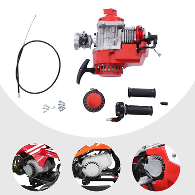 Pull Start Engine Motor Electronic Ignition For 49CC 2 Stroke Pocket Bike Red