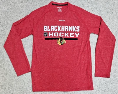 NHL Shirt Chicago Blackhawks Longsleeve Langarm Ultimate rot Eishockey