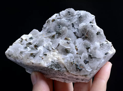 248g Natural Rare Fish Scaly Calcite & 7Colored Pyrite Mineral Specimen/China - Picture 10 of 11