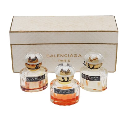 Balenciaga 1950 Paris Rare Perfume Crystal Bottles Trio In Boxed