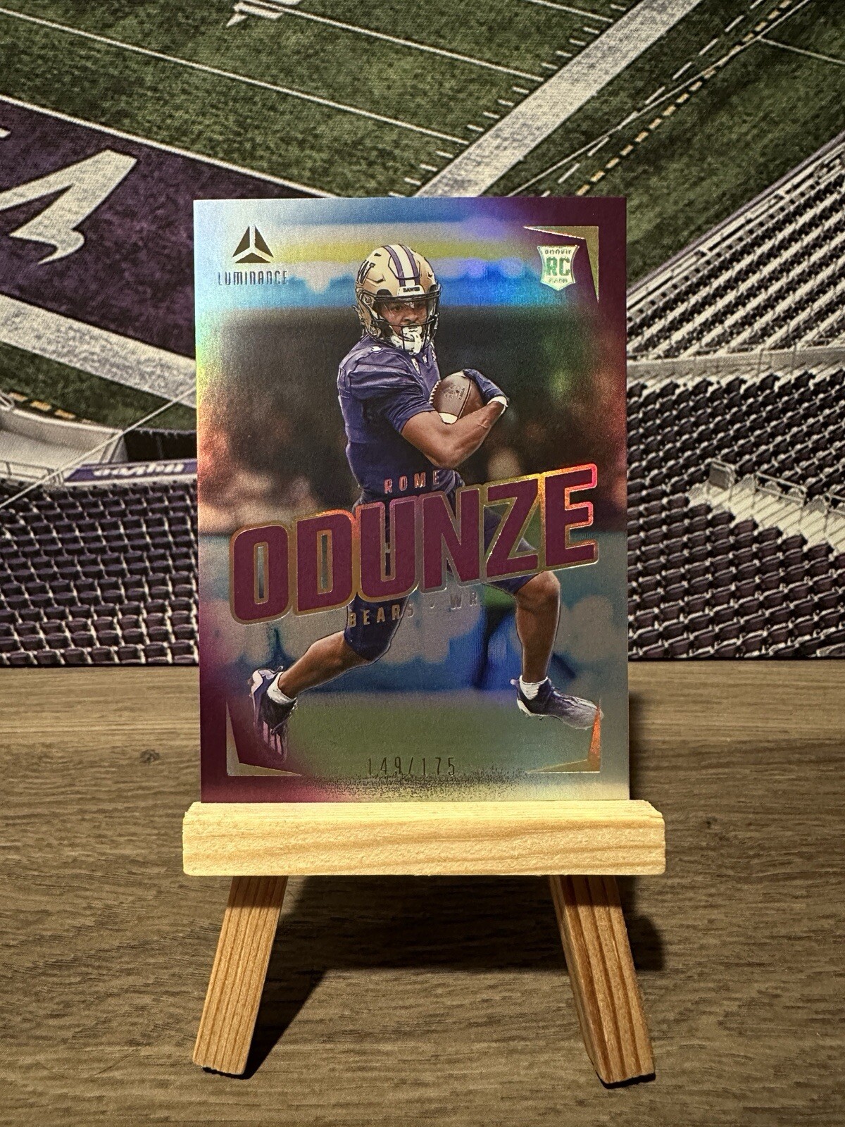 2024 Panini Luminance Rome Odunze Purple #/175 #106 Chicago Bears