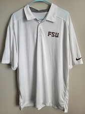 Men's Nike Dri-Fit White Polo Tshirt Size XL Florida State FSU