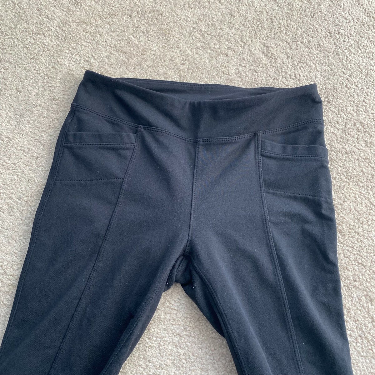 Athleta Womens S Black Metro Crop Capri Leggings Pockets
