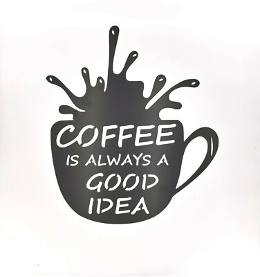 Wandbild Metall Kaffeetasse schwarz 48x57cm Wanddeko Loft Style
