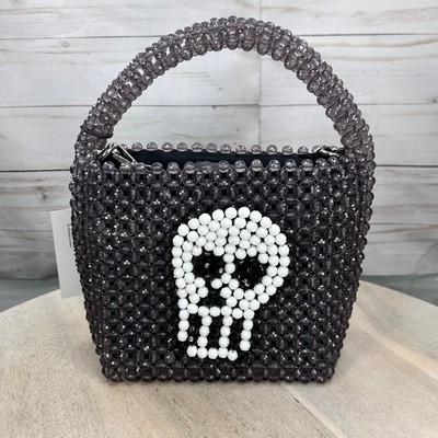 Sac à Main Perles Crâne Halloween Par Kendra Dandy - Bouffants Et Coeurs Brisés
