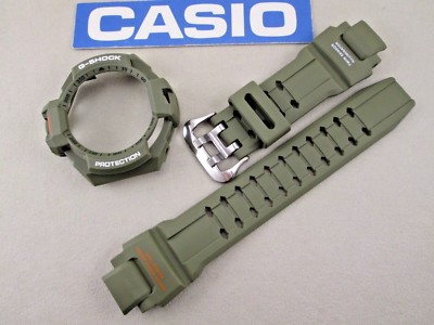 Genuine Casio G-Shock GravityMaster GA-1100KH-3A watch band \u0026 bezel set  green | eBay
