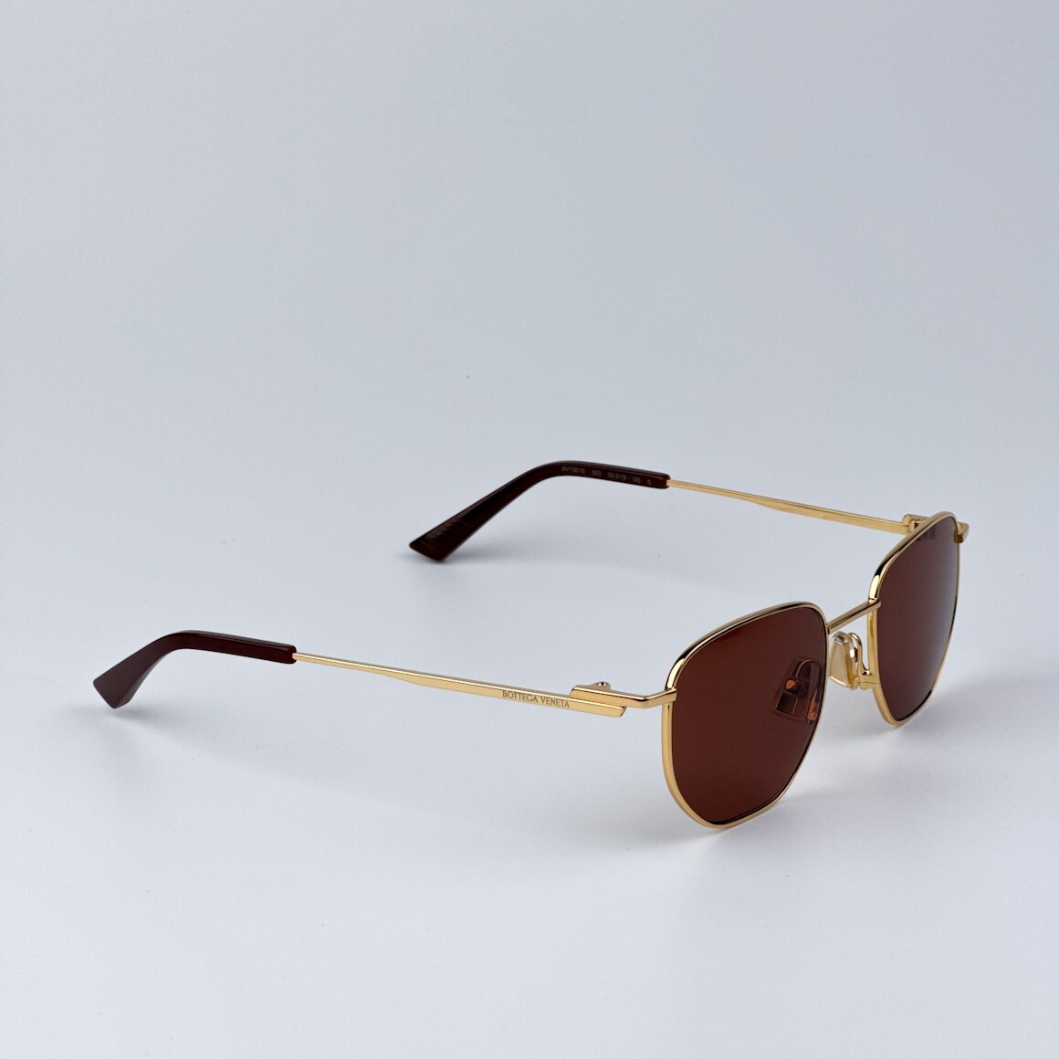 Bottega Veneta Women Sunglasses Gold Brown Split Panthos  display picture 3