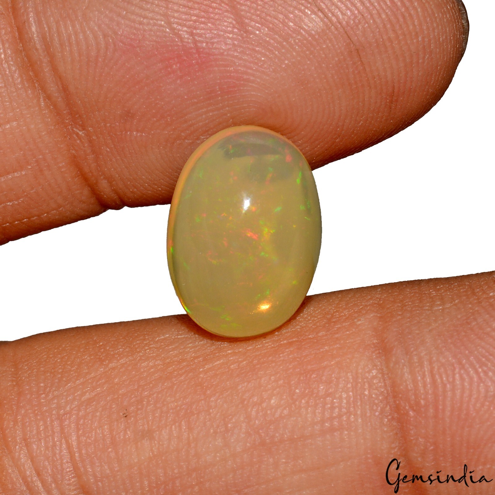 4.70 Cts Natural Untreated Ethiopian Multi Shine Opal Oval Cab Rare Gem For Ring image 4