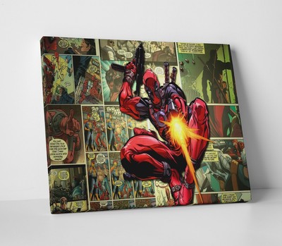 Deadpool Marvel Comic Book Classic Framed Canvas Print Wall Art A2 A1 A0 Sizes