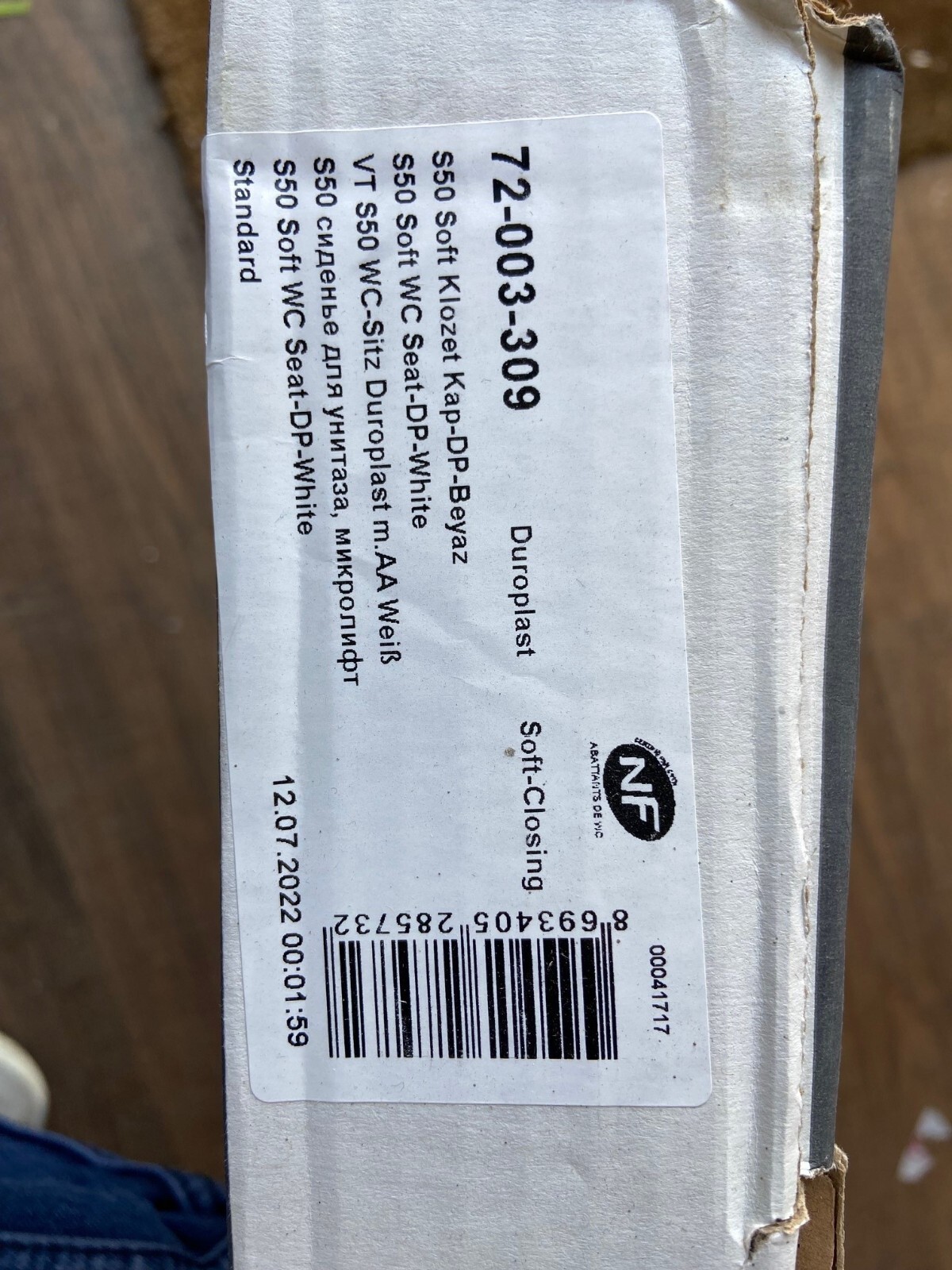 VITRA S50 Replacement WC Toilet Seat & Cover Soft Close Hinges 72003309