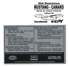 1967-1969 Mustang Shock Tower Decal