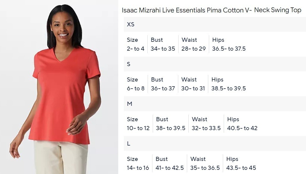 Isaac Mizrahi Live! Essentials Swing Top Size Small Pima Cotton