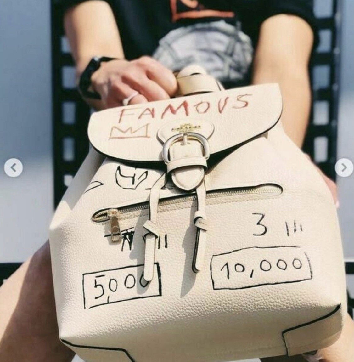 ❣️★COACH ★オフホワイト 本革リュック 希少サイズ32cm✕25cm NWT Coach X Jean Michel Basquiat Ivory Pebble Leather Kleo