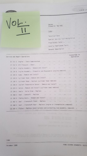 CLASSIC ESCORT/SIERRA COSWORTH FACTORY WORKSHOP MANUALS VOL'S 1+2-CLASSIC - Picture 6 of 8