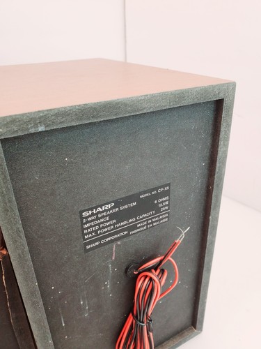 Vintage Sharp CP-X5 2 Way Speaker System 25W Grade B Working - Picture 10 of 11